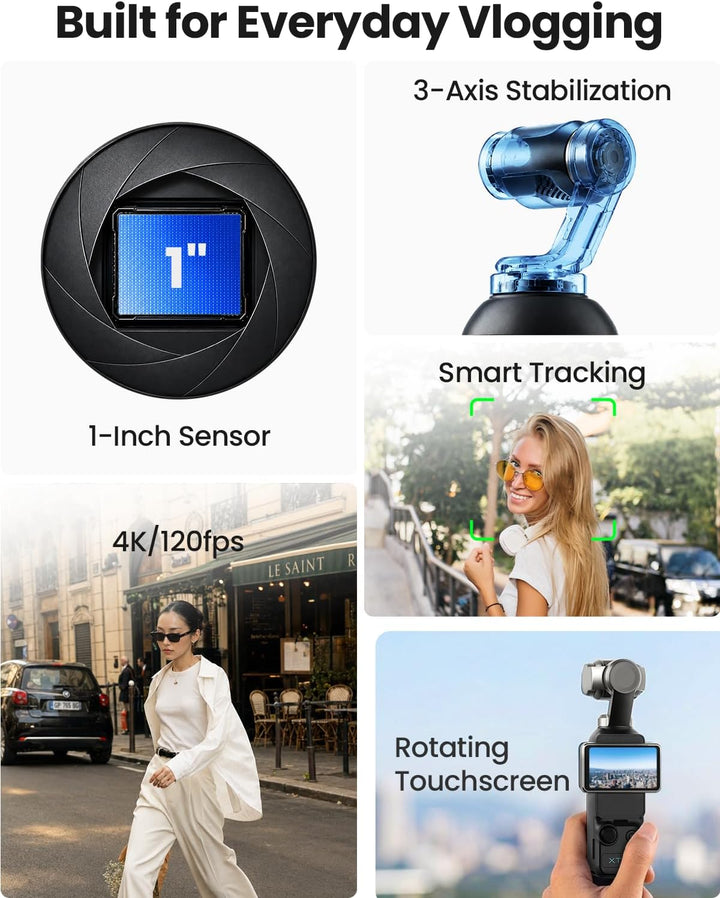 Xtra Muse con microSD de 128 GB, cámara de vlogging con videos CMOS...