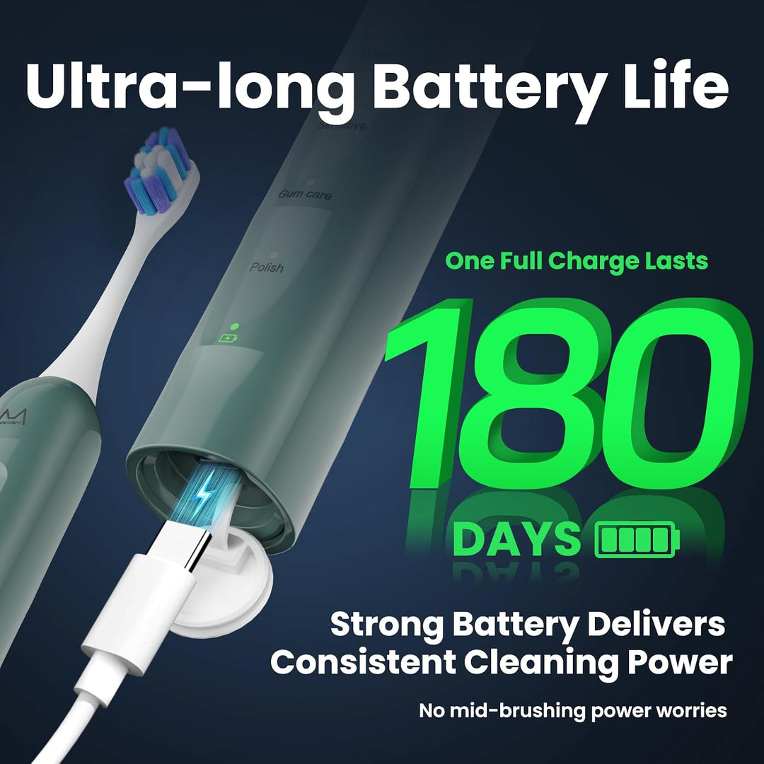 Marlincare Cepillo de dientes eléctrico para adultos, cepillo de di...