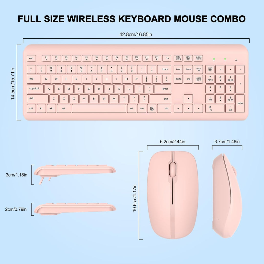 Combo de Teclado y Ratón Inalámbrico, Teclado y Ratón Ergonómico Si...