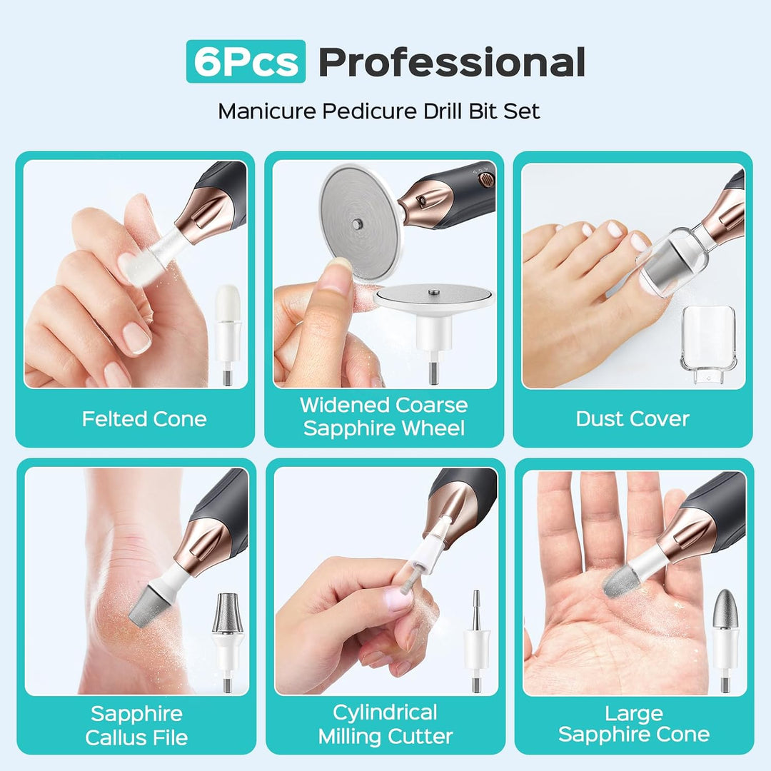 COSLUS Kit Profesional de Manicura y Pedicura, Lima de Uñas Eléctri...