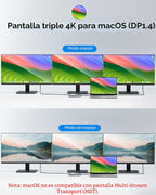 USB C Docking Station Dual Monitor, Selore Docking Station 3 Monitors