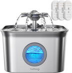 Fuente de agua para gatos Acero inoxidable: 99oz/2.8L Bebedero automático para mascotas