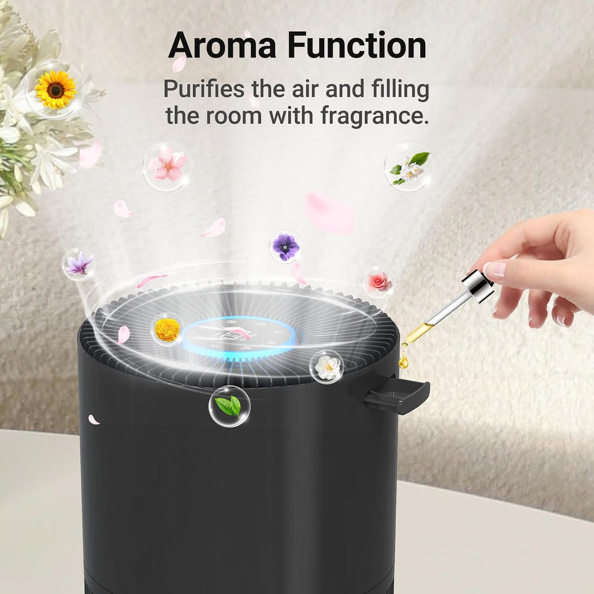 Cobectal Purificadores de aire para habitaciones grandes con filtro 3 en 1