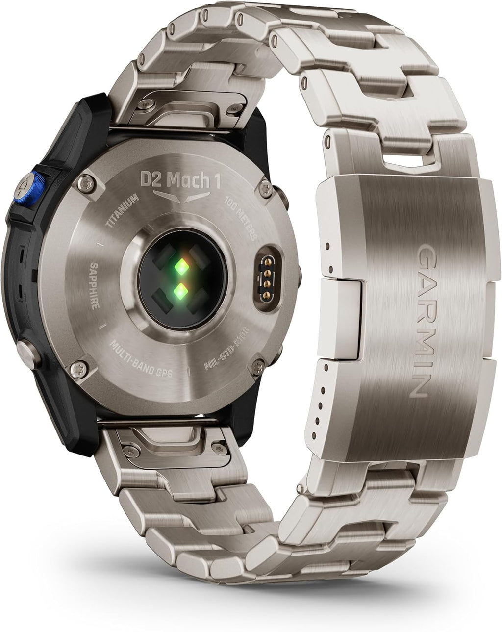 Garmin D2™ Mach 1, reloj inteligente aviador con pantalla táctil con mapa móvil GPS, tiempo de aviación, características de salud y bienestar y más, pulsera de titanio ventilada