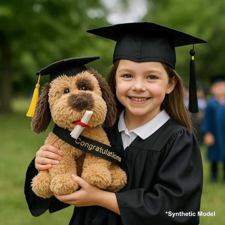 WEIGEDU Juguete de peluche de graduación de cachorro con birrete do...