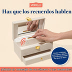 Caja de memoria, caja de memoria grabable con módulo de grabadora de voz extraíble, caja de recuerdo decorativa para fotos y joyas, graba y vuelve a grabar mensajes personales de 60 segundos