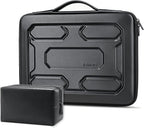 DOMISO Funda rígida para laptop de 17 a 17.3 pulgadas, impermeable, a prueba de golpes, funda rígida para laptop con asa y bolsillo de almacenamiento, compatible con MacBook, HP, Dell, negro