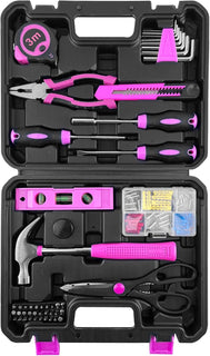 SOLUDE Juego de herramientas rosadas, 102 piezas para el hogar, kit...