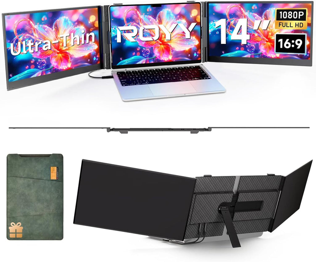 ROYY - Extensor de pantalla para laptop, monitor portátil 1080P FHD...