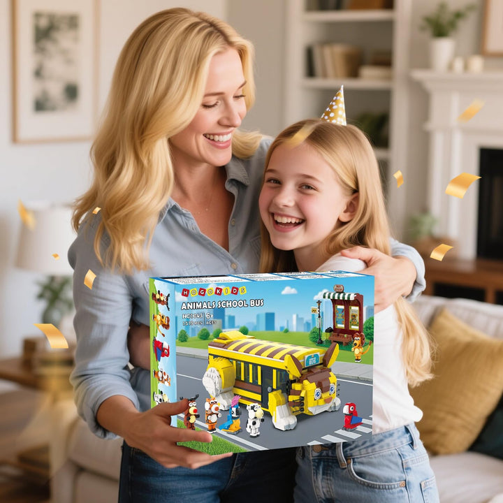 HOGOKIDS Juego de construcción de autobús escolar para