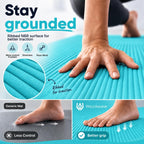 Tapete de yoga extra grueso, antideslizante de 0.591 in NBR, 72 x 24 pulgadas, viene con bola de masaje TPE y cronómetro digital, alfombrilla de entrenamiento para ejercicio en casa, fitness, pilates