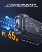 YaberAuto 8000A Arrancador de Batería 99Wh 65W Carga rápida (Todos gasolina/12.0L diésel)