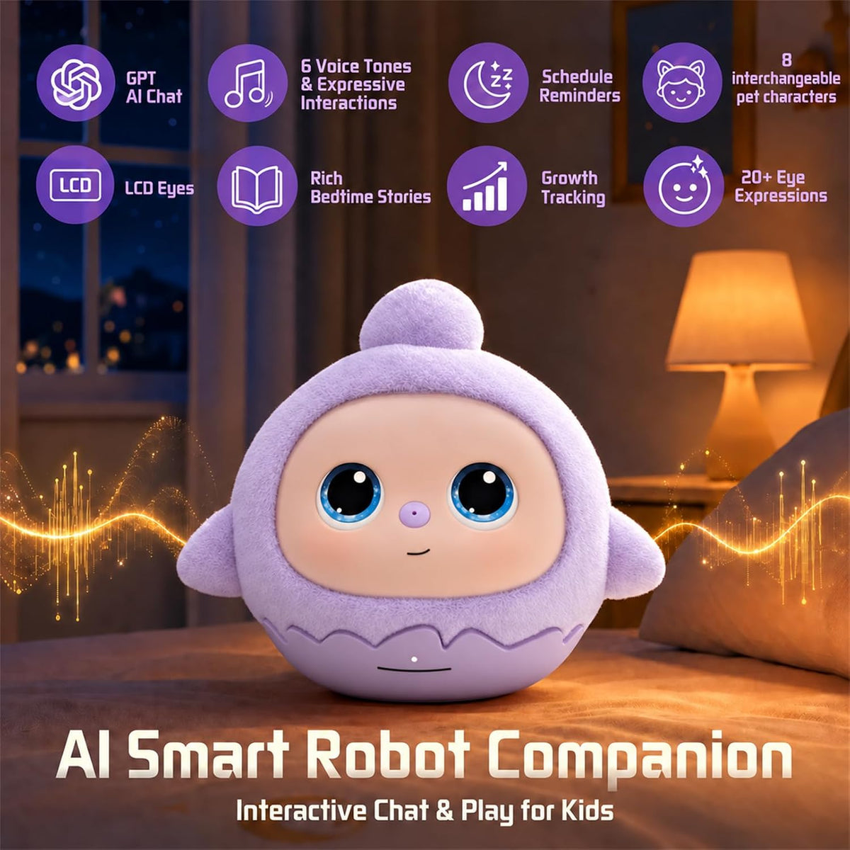 Lovi AI Companion Robot Interactivo, Juguetes Inteligentes Hablantes Emocionales para Niños