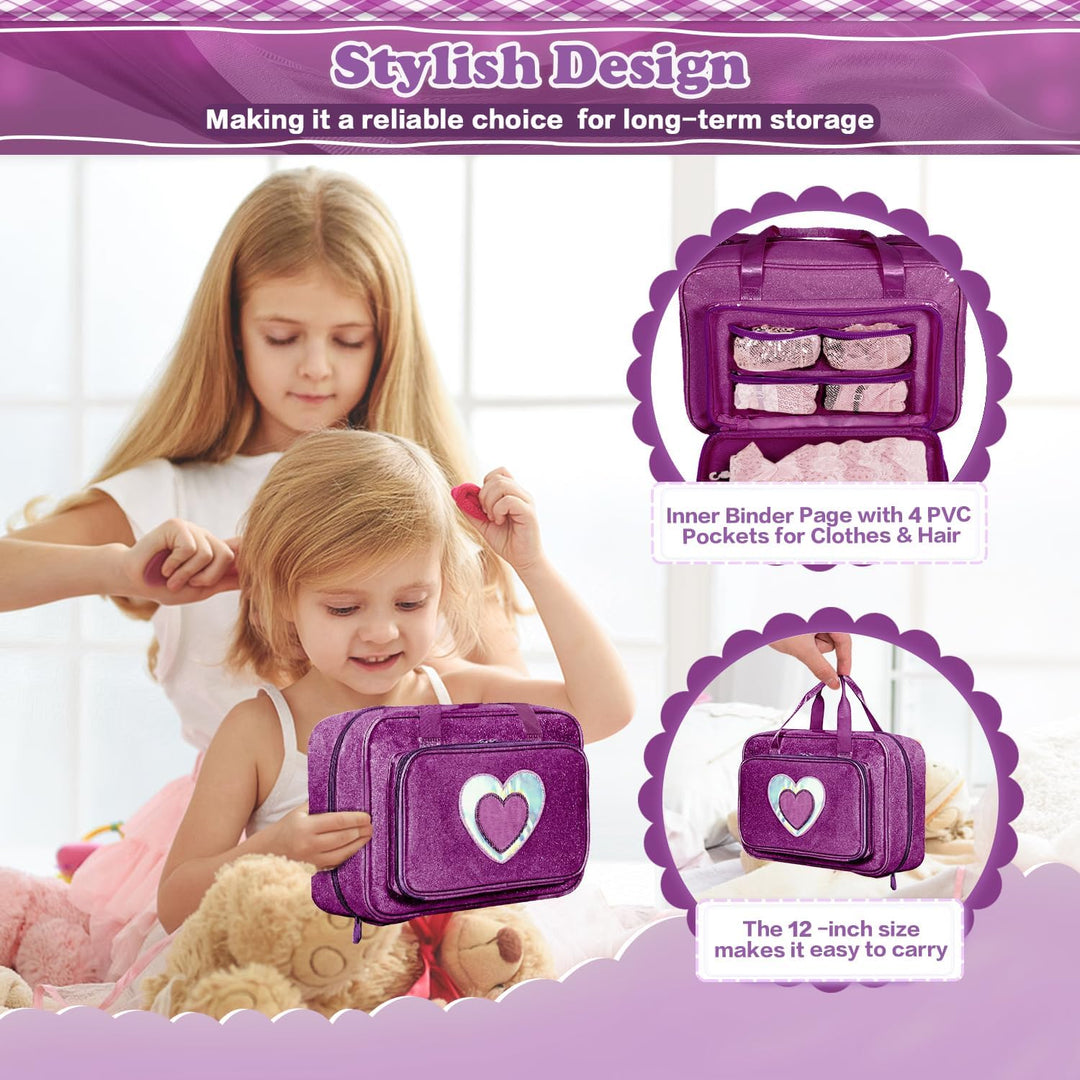 LININYHAO Funda de transporte compatible con muñecas Barbie de 12 p...