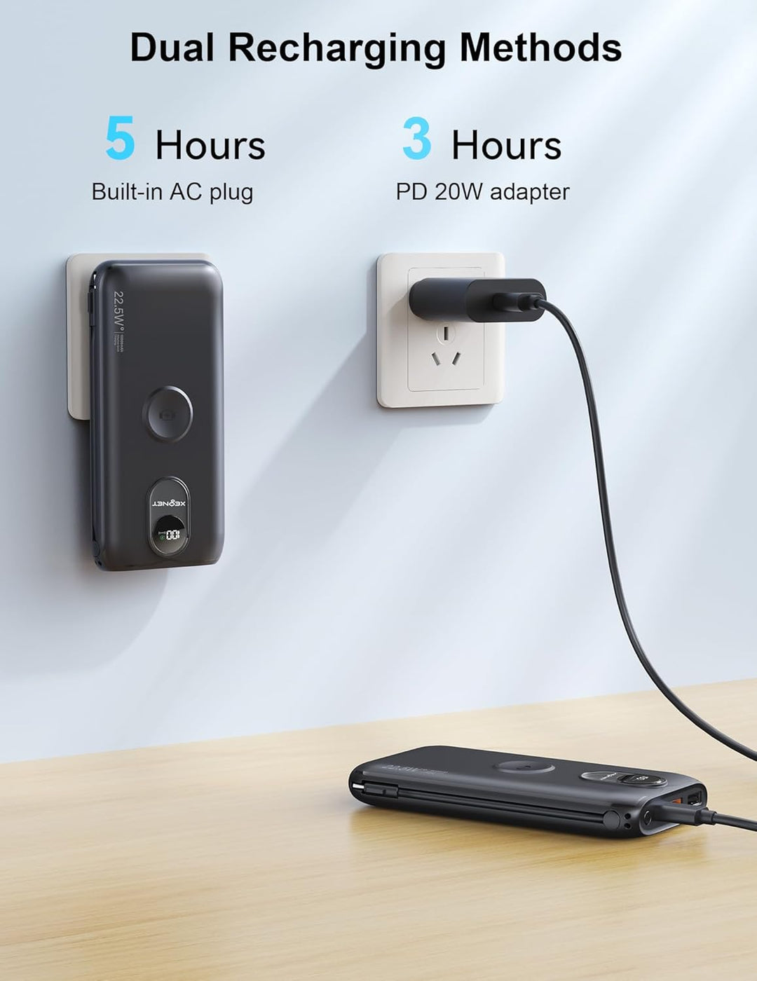 Portable Charger, 10000mAh 22.5W Power Bank Fast Charging with Buil...