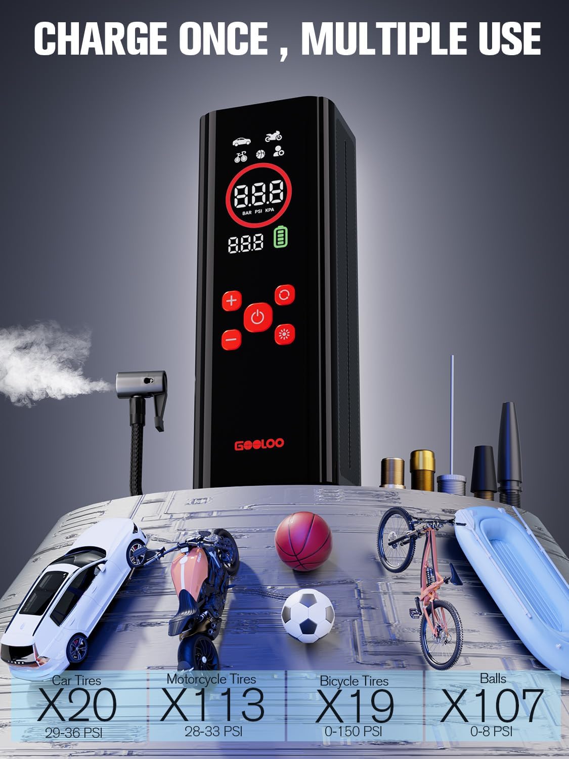 GOOLOO AP150 PRO Inflador de Neumáticos Compresor de Aire Portátil,...