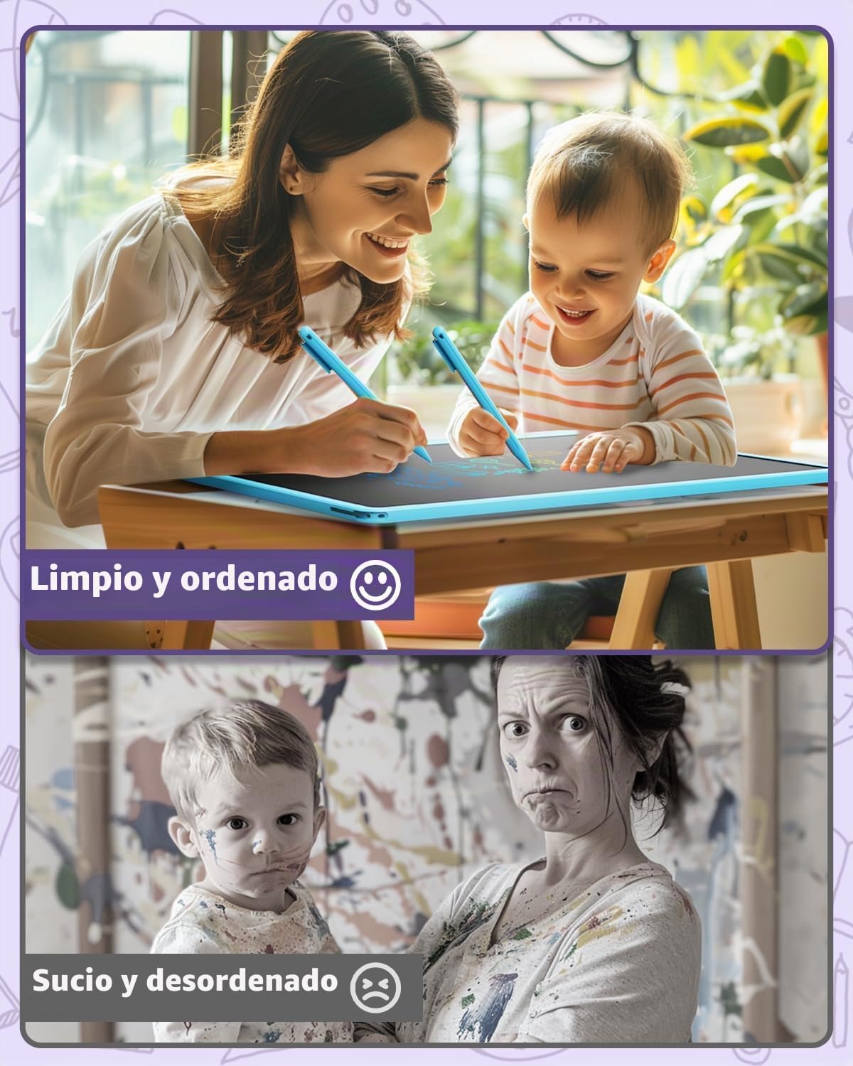Tableta de Escritura LCD de 16 Pulgadas - Tablero de Dibujo para Niños, Almohadilla de Dibujo Colorida, Juguetes para Niñas, Niños y Pequeños de 3 a 12 Años, Regalos de Cumpleaños para Niños