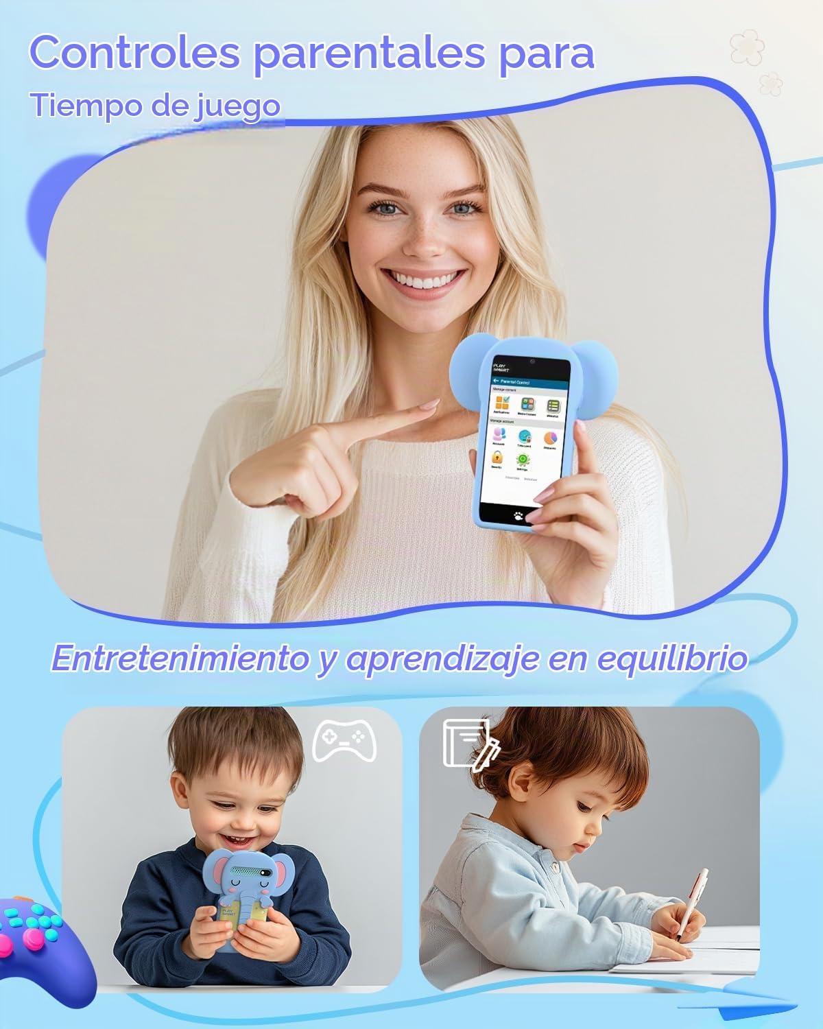 MOMILLA Teléfono de juguetes para niños con pantalla táctil de 3.97