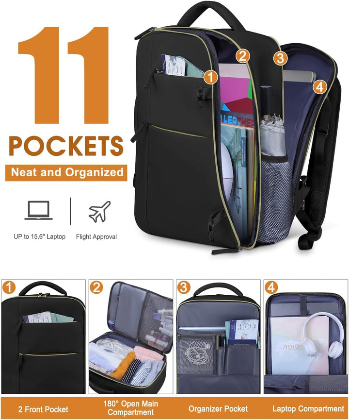 Mochila de viaje Capolo para mujeres y hombres, mochila impermeable...
