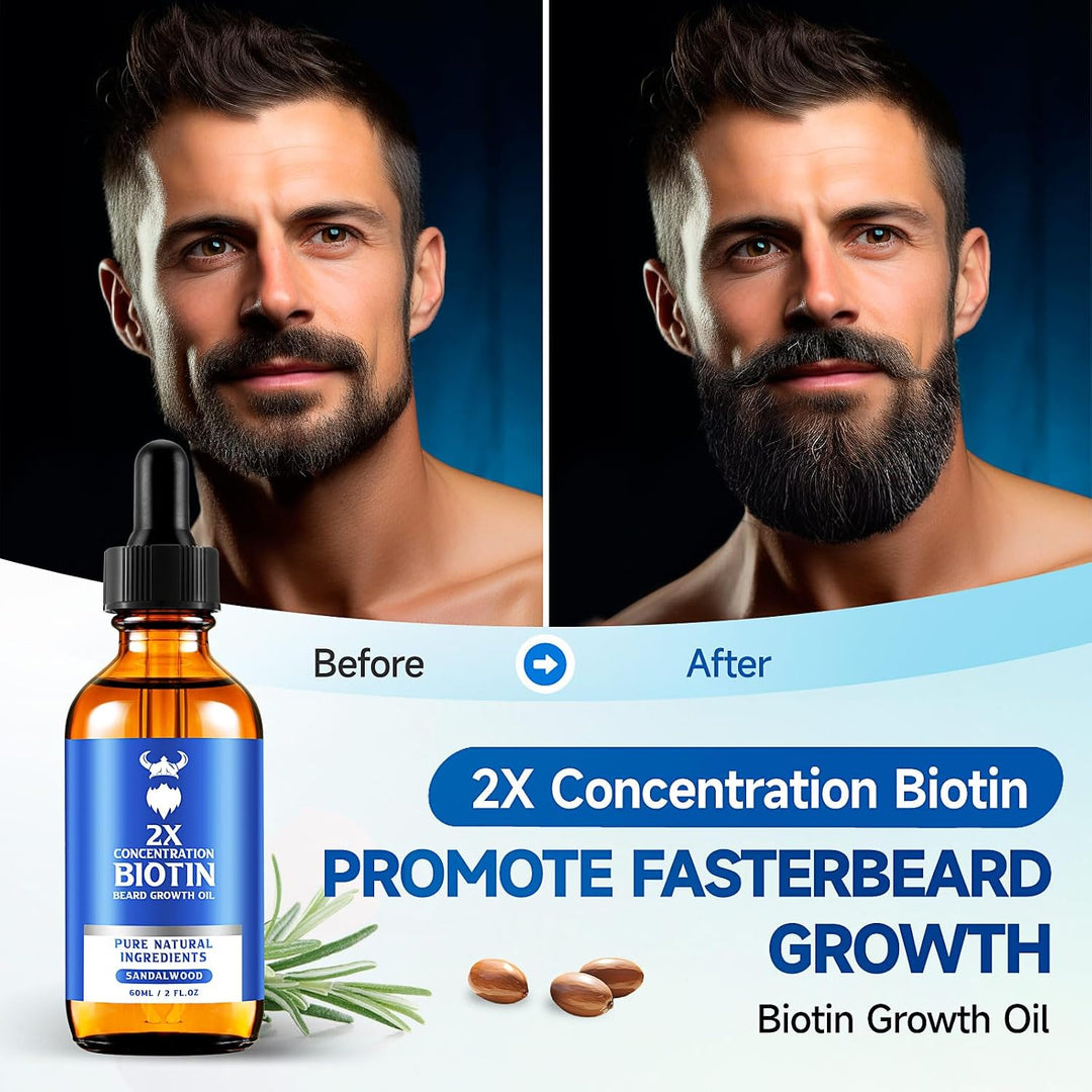 Aceite para el crecimiento de la barba, aceite de biotina para barb...