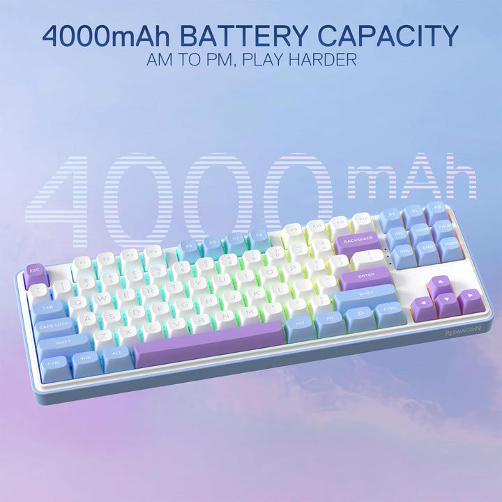 Redragon K707 PRO - Teclado para juegos RGB con junta inalámbrica 8...