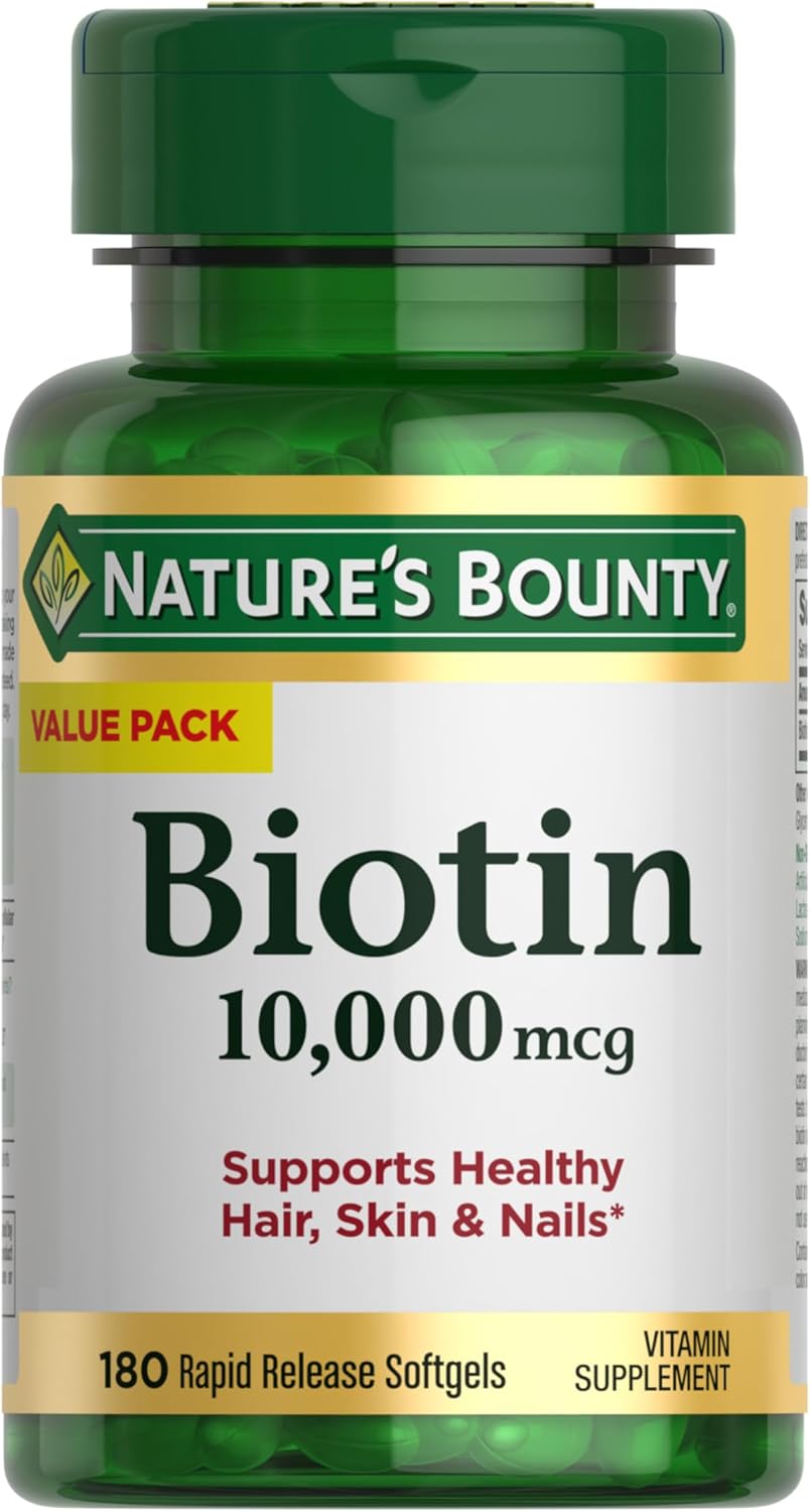 Nature\u2019s Bounty - Biotina de 10,000 mcg, fortalece la salud de...