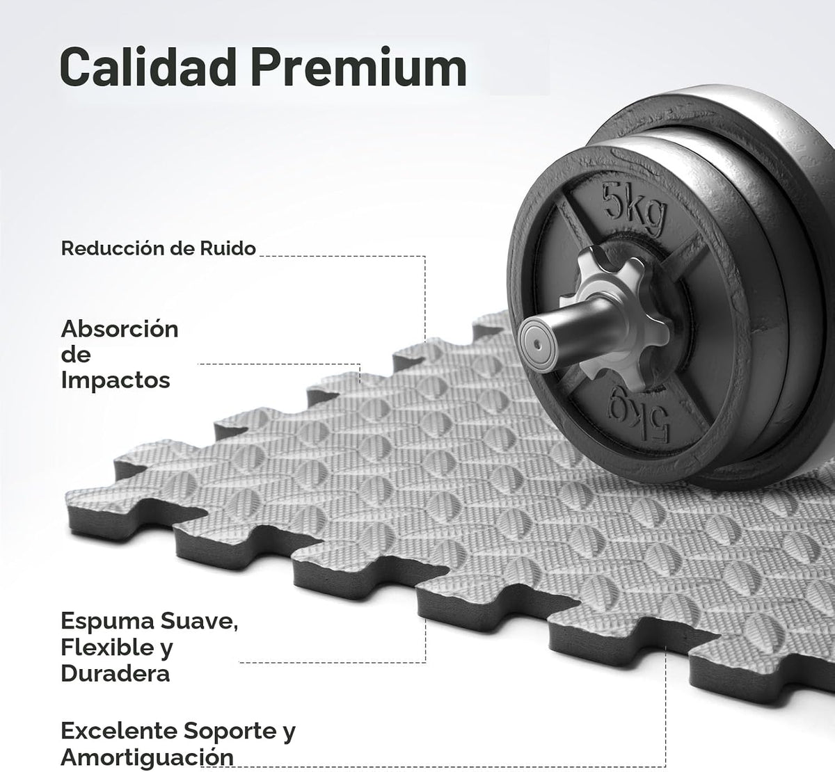 Paquete de 12 tapetes de gimnasio en casa de 48 pies cuadrados, tapetes de ejercicio de rompecabezas, azulejos de espuma EVA entrelazados para equipos de entrenamiento en casa y áreas de juego para niños, gris, 24 x 24 pulgadas x ½ pulgadas, 12 azulejos (
