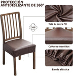 Fundas impermeables para asientos de sillas de comedor, juego de 4, fundas de asiento de cuero PU para sillas de comedor, fundas de asiento extraíbles lavables para sillas, fundas protectoras