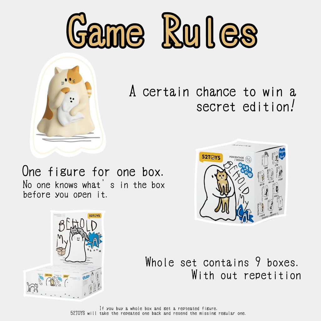 52TOYS Ghody - Caja ciega Behold My Cat, juego completo de 9 piezas coleccionables de juguetes Kawaii, figuras de acción de regalo creativo, decoración de habitación, decoración de escritorio de 1.85