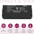 EMITEVER Paquete de 2 Controladores LED Regulables 100W 24V 5-en-1, AC 110-277V a DC