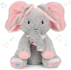 Peek A Boo Elephant - Juguete interactivo de peluche para cantar