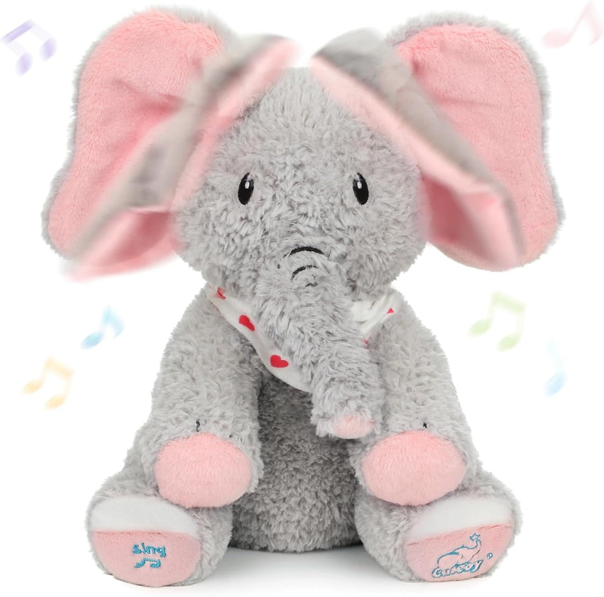 Peek A Boo Elephant - Juguete interactivo de peluche para cantar