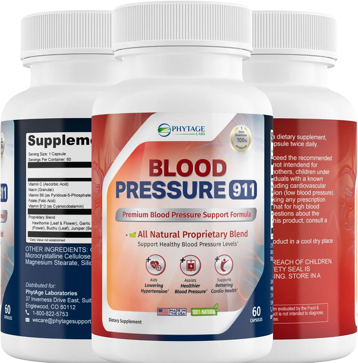 Phytage Labs Presión arterial 911 \u2013 Suplemento avanzado para a...