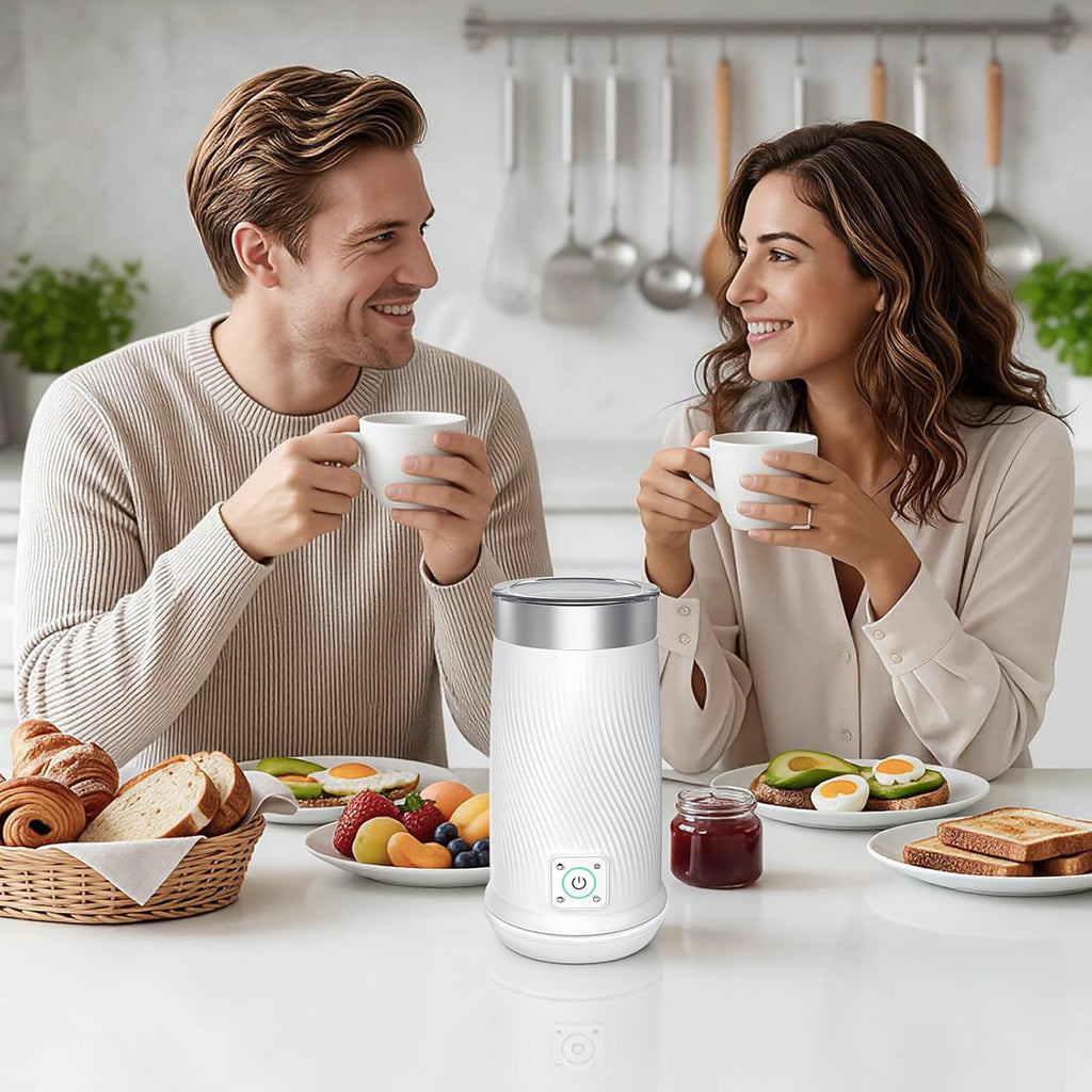 Espumador de leche eléctrico 4 en 1, vaporizador de leche de espuma fría