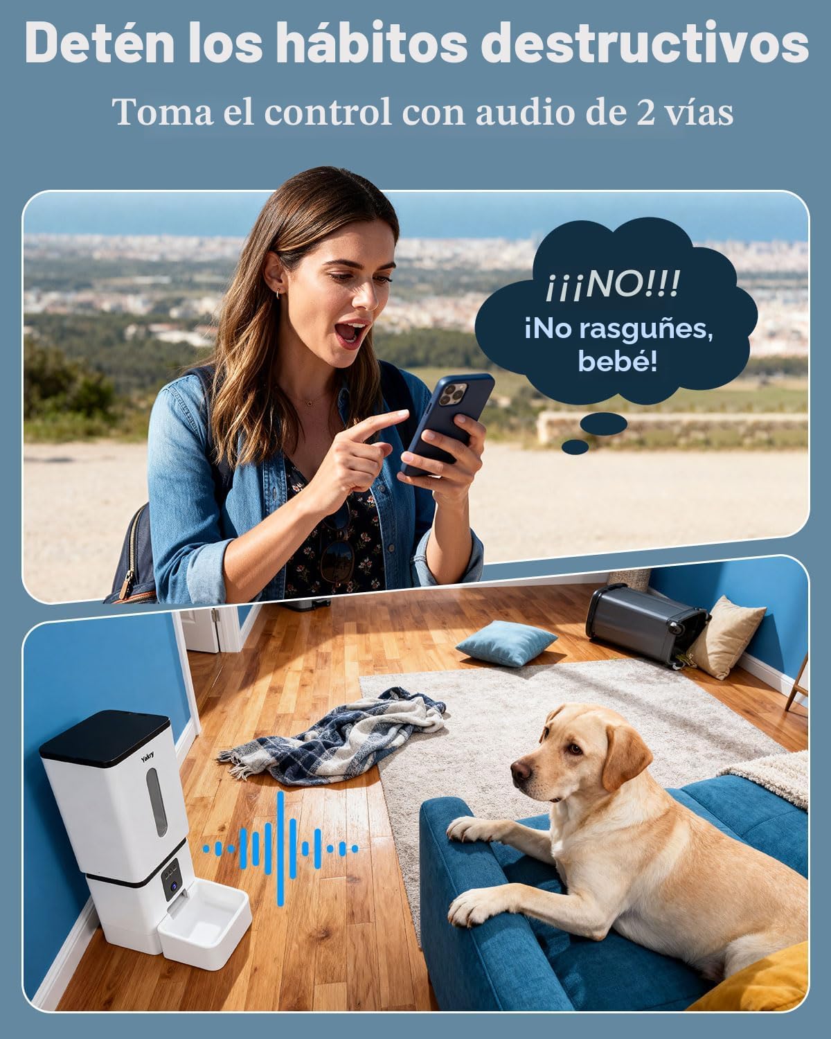 Dispensador Automático de Alimento para Perros de Raza Grande: Capacidad 12L/50 Tazas para Kibble de hasta 20mm
