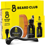Kit de Crecimiento de Barba The Beard Club - Rodillo Derma, Aceite...