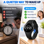 Pulsera de alarma vibratoria para personas que duermen pesadamente, reloj de choque para adolescentes, pulsera silenciosa, despertador, despertar sordos con TDAH, personas con TDAH, portátil