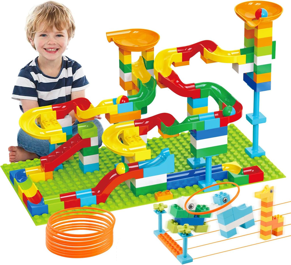 Bloques de construcción Marble Run, juguete STEM de 128 piezas con