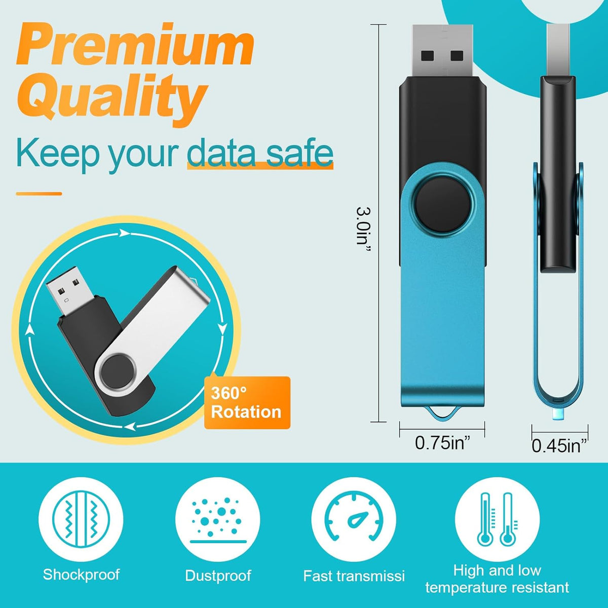 Kepmem Paquete de 10 Memorias USB de 32GB, Stick USB 2.0, Memorias...