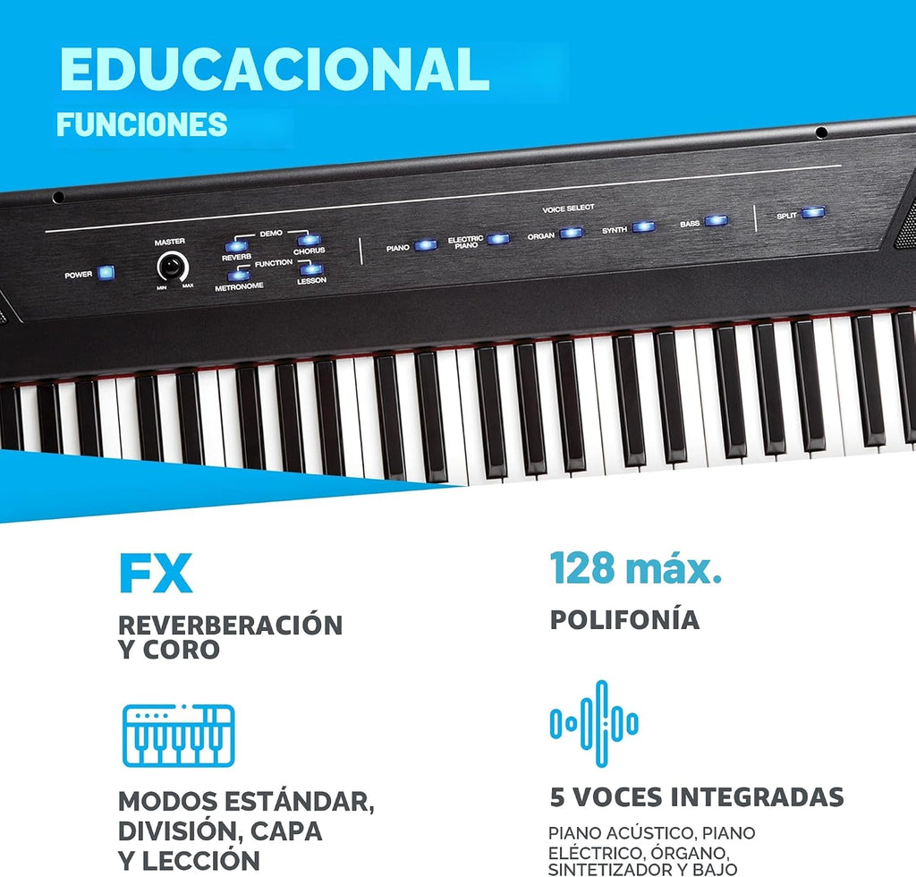 Alesis Recital Piano Digital de 88 Teclas Semi-ponderadas