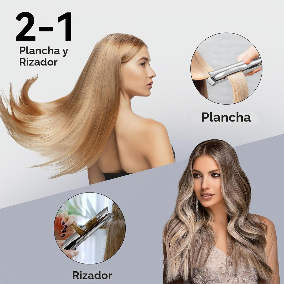 Quico Alisador de pelo, plancha plana profesional con cuidado del c...