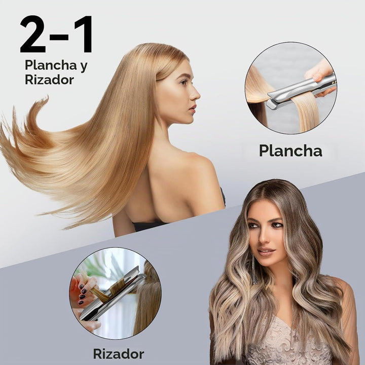 Quico Alisador de pelo, plancha plana profesional con cuidado del c...