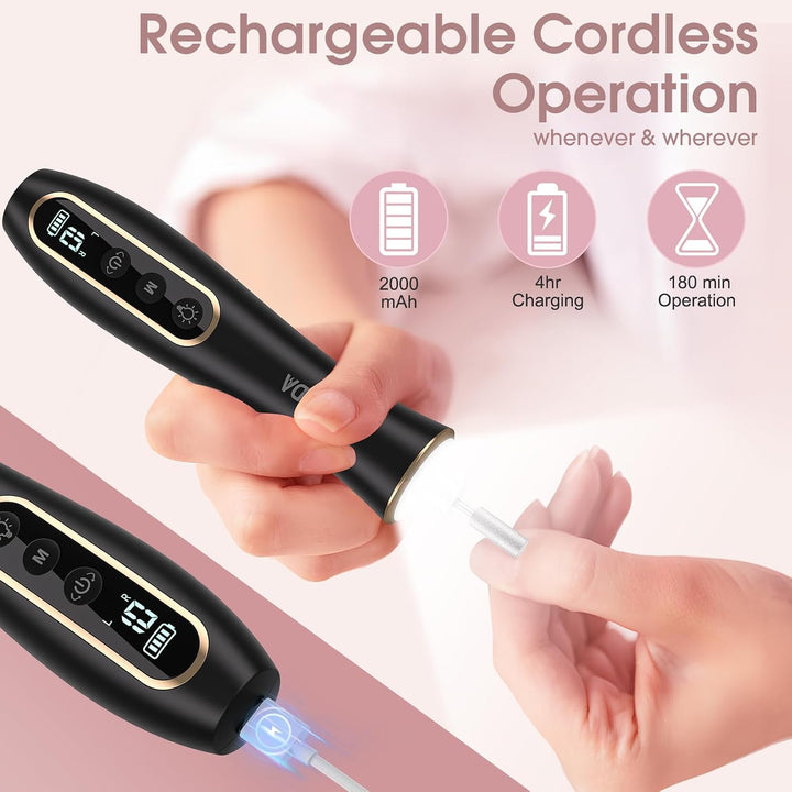 Taladro Eléctrico de Uñas, Kit Profesional de Manicura y Pedicura,...