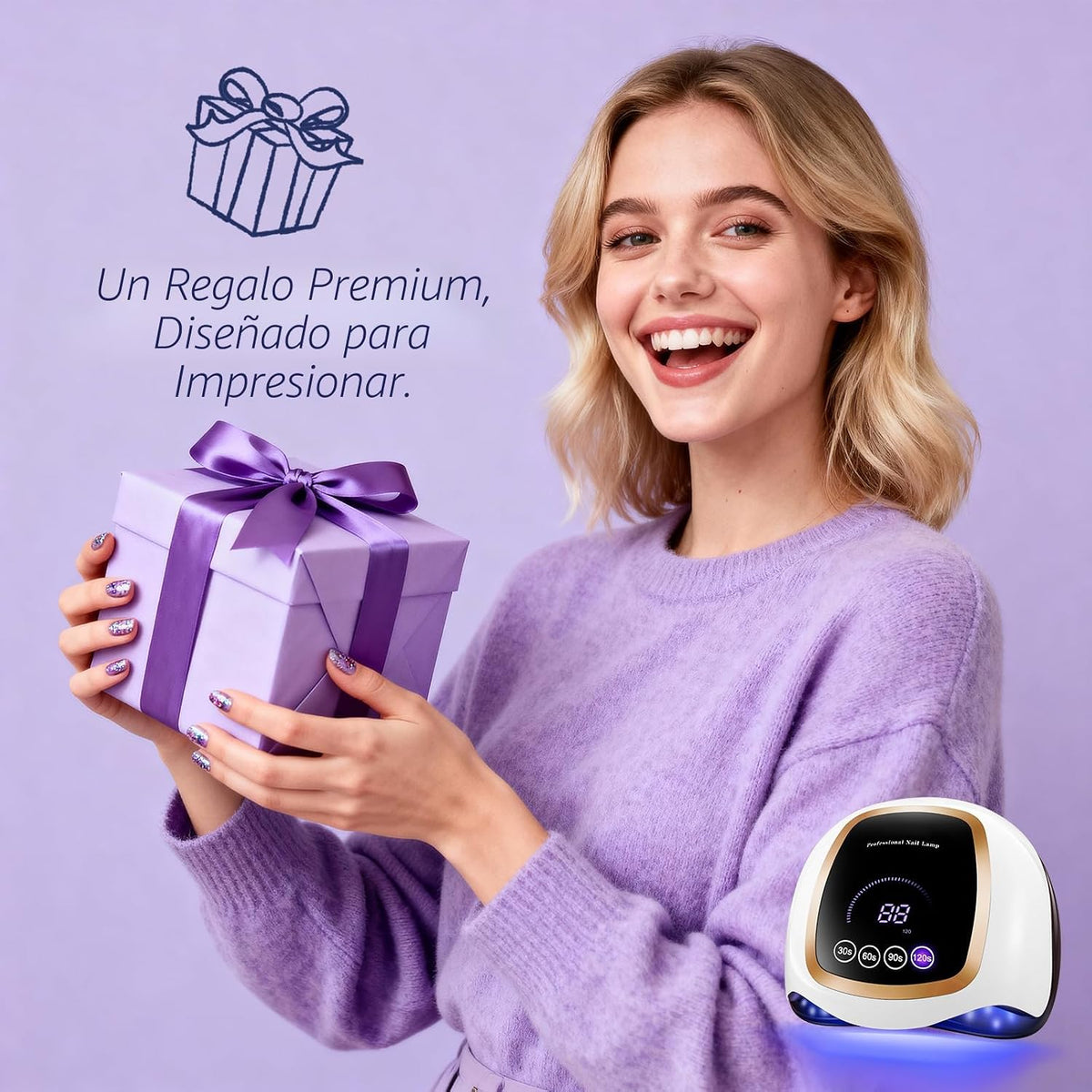 Lámpara de uñas UV LED, Gugusure mejora de 180 W secador de uñas pa...