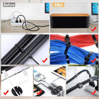 Caja de organización de cables de 128 piezas, kit de organización de cables para regleta de alimentación para ocultar cables, cajas ocultas de cables, caja de cables, caja de cables, material ABS