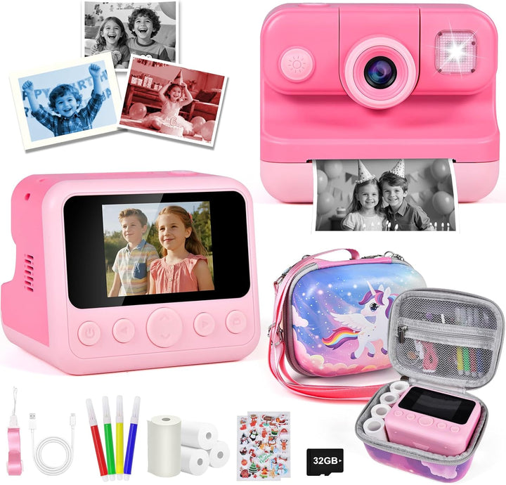 Elecoutek Cámara de impresión instantánea para niños con bolsa de t...