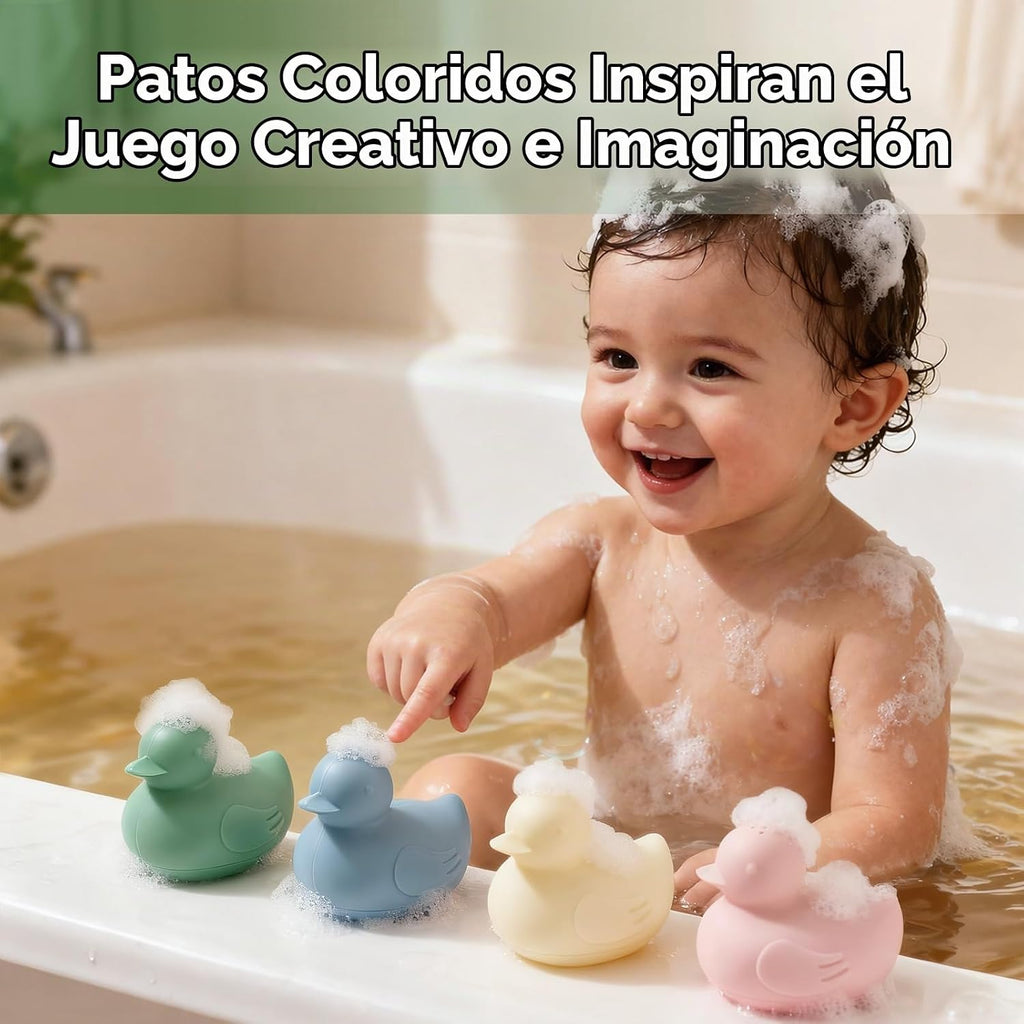haakaa Dinky Splash Duck - Juguete de baño de silicona para bebé, desmontable y libre de moho, juguetes de silicona de grado alimenticio, juguetes de bañera para apretar, juguetes flotantes para tina para bebés de 6 meses