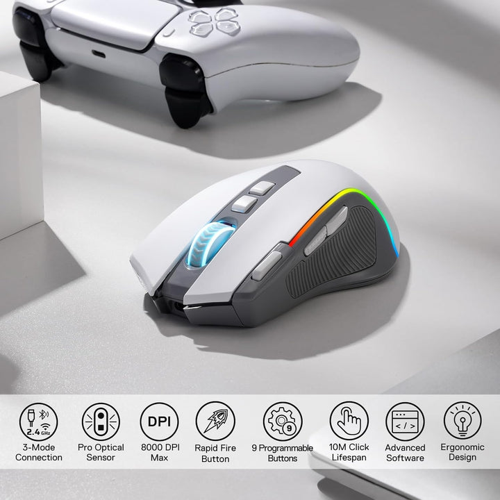 Redragon M612 PRO RGB Mouse para juegos, ratón óptico con cable\/in...