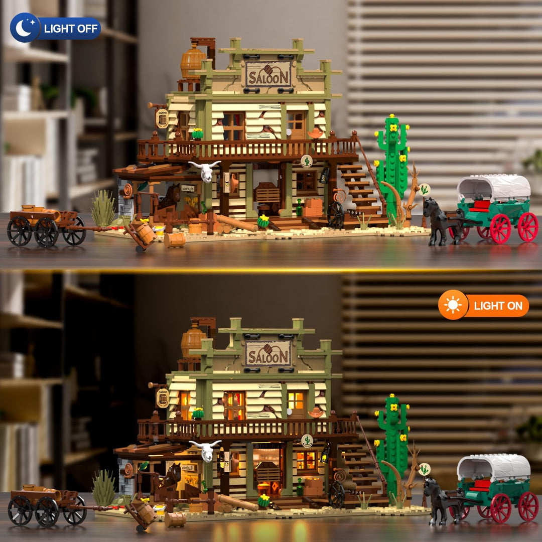 Western Saloon - Juego de construcción con luz LED juguete