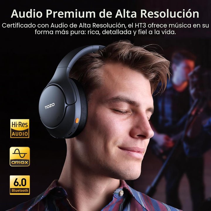 TOZO Auriculares híbridos HT3 con cancelación de ruido, batería de...